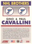 1991-92 Score American #308 The Cavallini Brothers/Gino Cavallini/Paul Cavallini
