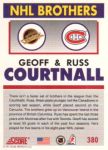 1991-92 Score American #380 The Courtnall Brothers/Geoff Courtnall/Russ Courtnall
