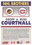 1991-92 Score Canadian Bilingual #270 The Courtnall Brothers/Geoff Courtnall/Russ Courtnall