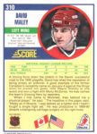 1990-91 Score #310 David Maley RC