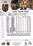 2021-22 Upper Deck #678 Marc-Andre Fleury AS2