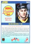 1990-91 Score #385 Bob Beers RC