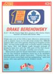 1990-91 Score #434 Drake Berehowsky RC