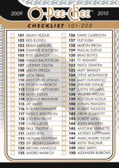 2009-10 O-Pee-Chee #497 Checklist Upper Deck