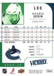 2009-10 Upper Deck Victory #188 Henrik Sedin