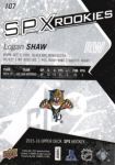 2015-16 SPx #107 Logan Shaw RC Upper Deck