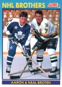 1991-92 Score Canadian Bilingual #337 The Broten Brothers/Neal Broten/Aaron Broten