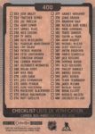 2021-22 O-Pee-Chee #400 Checklist Upper Deck